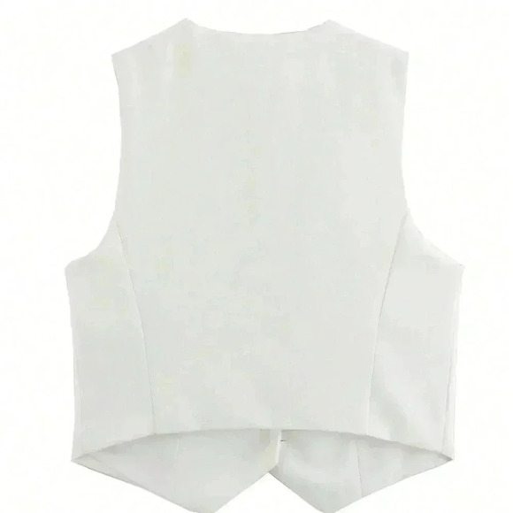 White Elegant Women's European And American Style Casual Slim Fit Sleeveless Tan - Picture 7 of 8